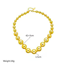 Women's Fashion Trendy Geometric Ball Chain Pendant Necklace