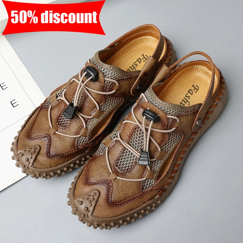 Men's Casual Mesh Outdoor Sandals Lightweight Non-Slip Beach Wading Shoes