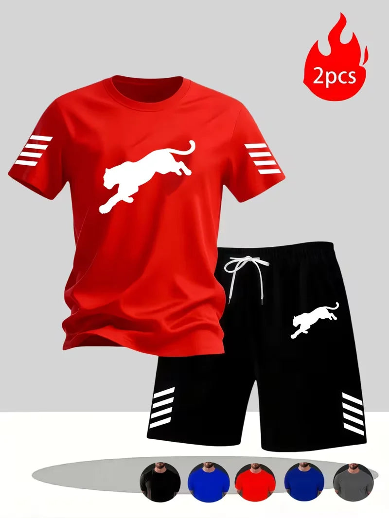 Men's Casual Summer T-Shirt and Shorts Suit Set