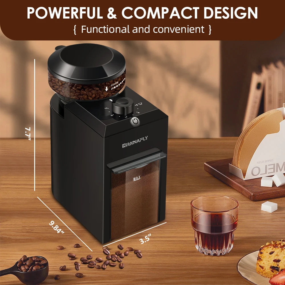 Automatic Flat Burr Mill Coffee Grinder with 28 Grind Settings CBG-8001