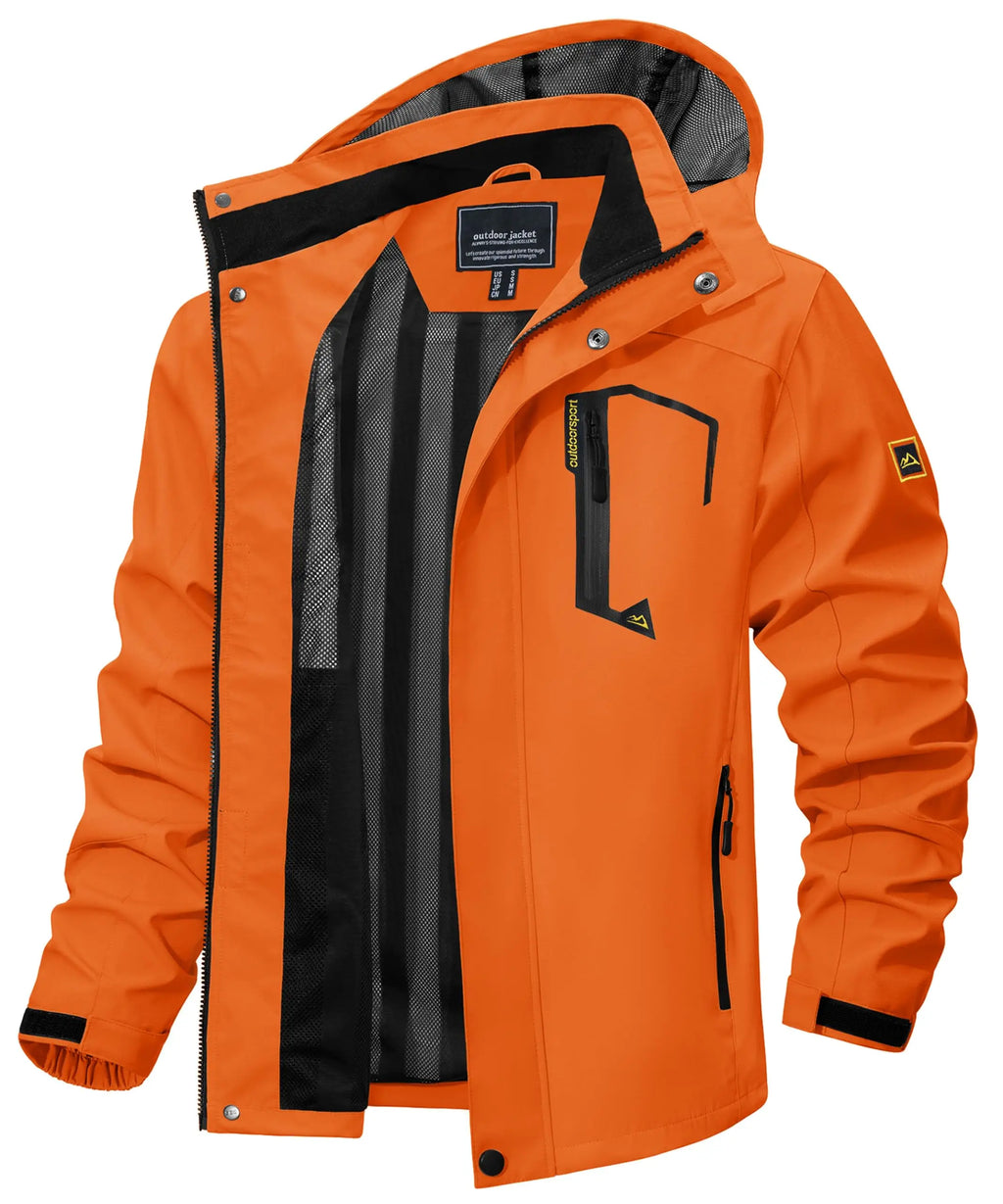 Men's Lightweight Waterproof Hooded Outdoor Hiking Rain Jacket TJ589