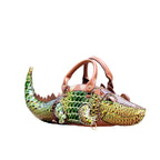 Women's Crocodile Shape Tote Shoulder Crossbody Handbag
