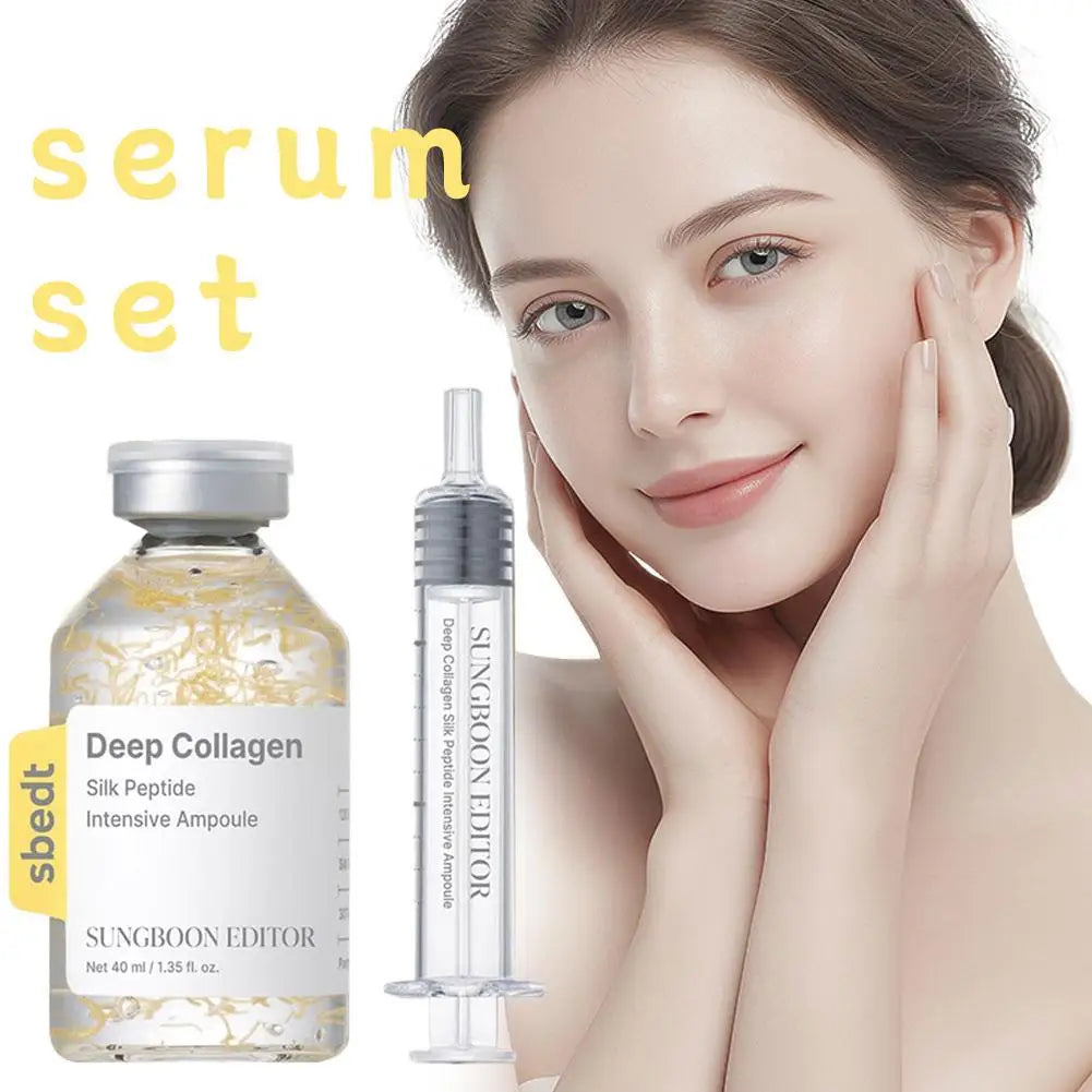 Facial Skincare Serum and Cream Set with Collagen