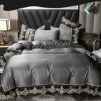 European Ice Rayon Duvet Cover and Silky Bedding Set