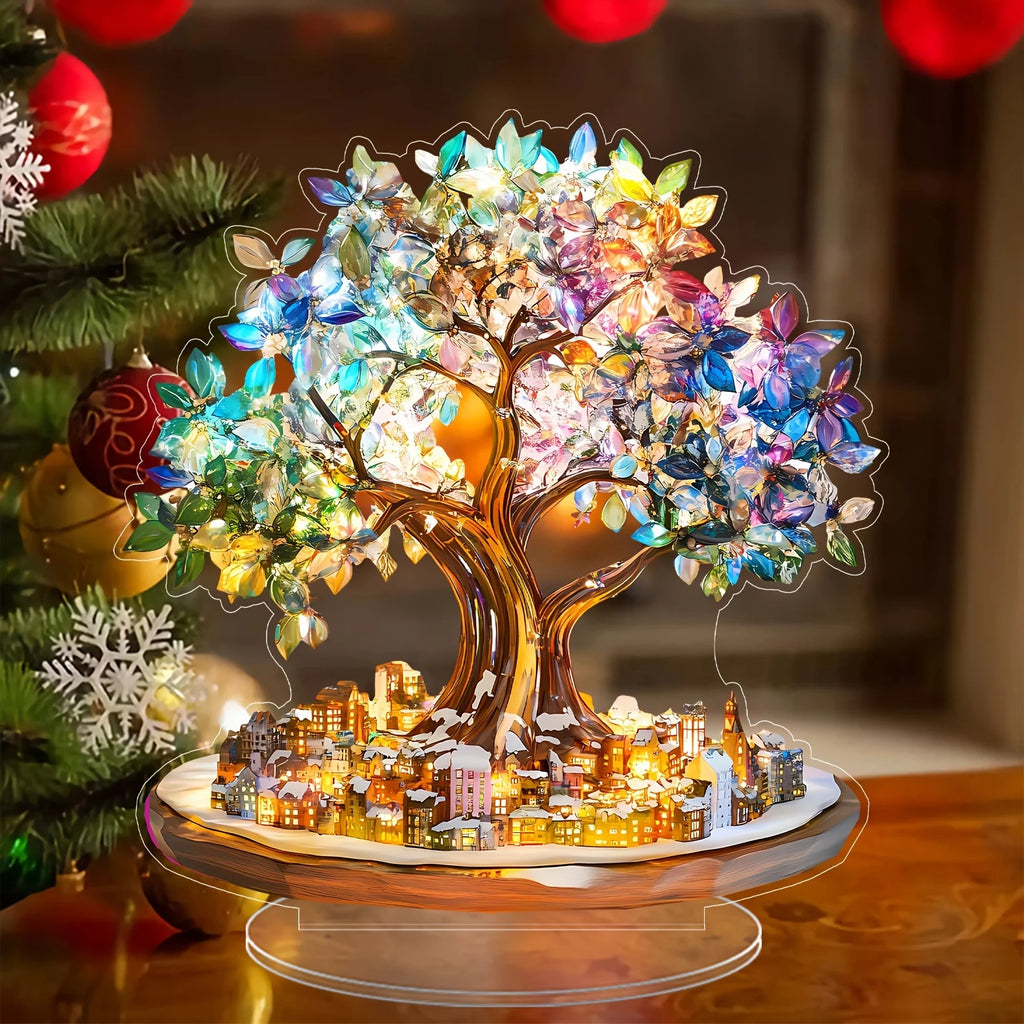 Tree of Life Gemstone Acrylic Statue and Tabletop Ornament
