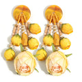 Women's Trendy Bohemian Simulation Rosebud Beaded Dangle Earrings