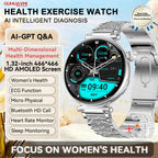 Women's 1.32 Inch AMOLED Screen Luxury Diamond Smartwatch