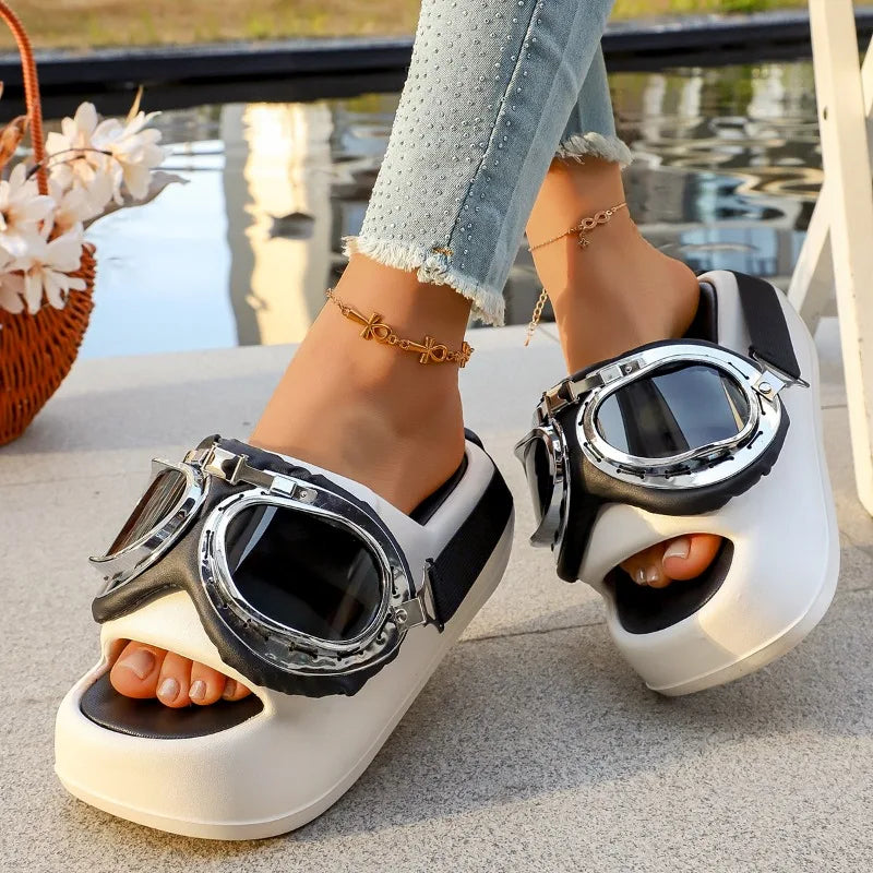 Women's Platform Open Toe Sandals Non-slip Summer Casual Slides