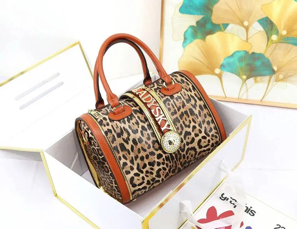 Women's Microfiber Synthetic Leather Boston Handbag