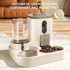 2-in-1 Automatic Cat Feeder and Water Dispenser Dual Pet Bowl for Small Dogs and Kittens
