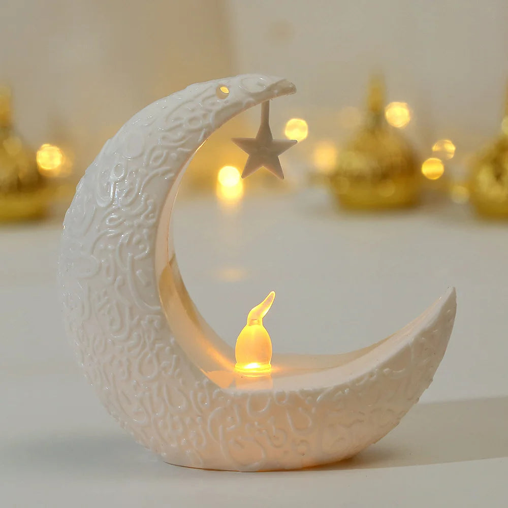 Star Moon LED Candlestick Lamp and Eid Festive Tabletop Ornament