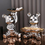 Plating Bear Ceramic Storage Box and Tabletop Ornament