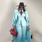 Men's Tailored Three-Piece Blazer Vest and Pants Suit
