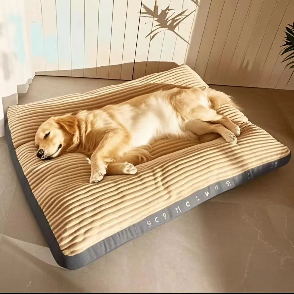 Corduroy Dog Bed Mat Oversized Washable Cushion for Medium and Large Dogs