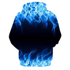 Unisex Colorful Flame 3D Print Pullover Hoodie Sweatshirt