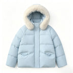Women's Thick Warm Hooded Faux Fur Collar Winter Puffer Coat