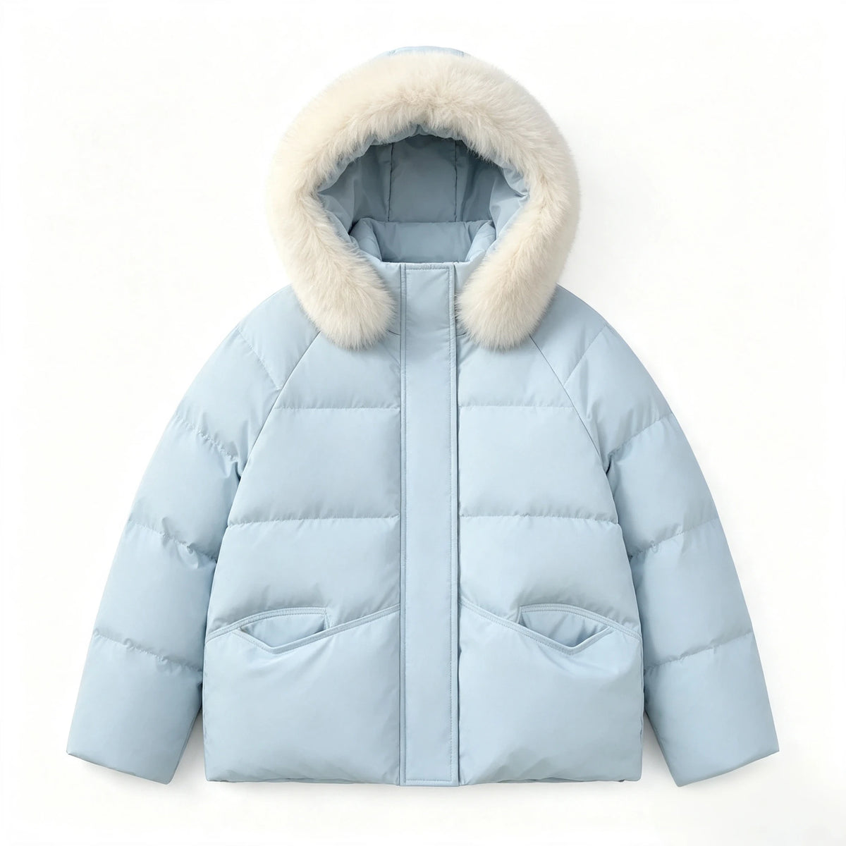 Women's Thick Warm Hooded Faux Fur Collar Winter Puffer Coat