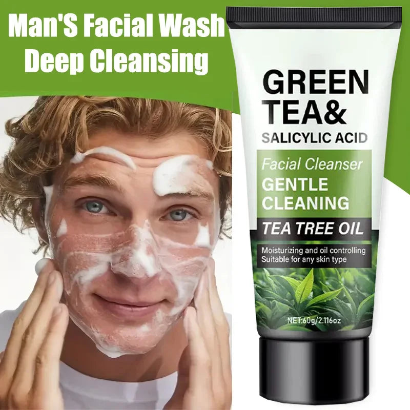Men's Green Tea & Salicylic Acid Deep Cleansing Face Wash 2.1 oz