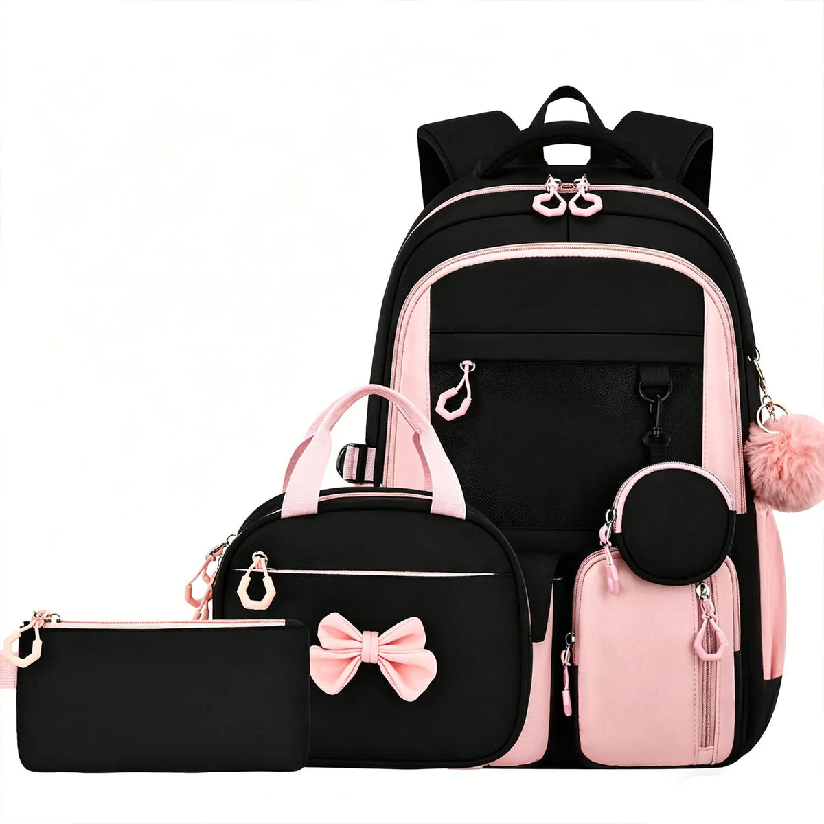 Girls' Waterproof Large Kawaii School Laptop Backpack Set