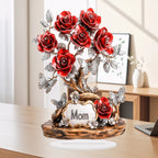Flat Acrylic Rose Flower Artwork Plaque and Desk Decorative Sign