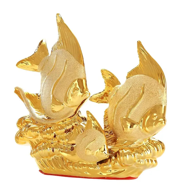 Goldfish Ceramic Ornament and Porcelain Desktop Figurine