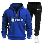 Men's Casual Warm Hoodie and Pants Two Piece Tracksuit Set