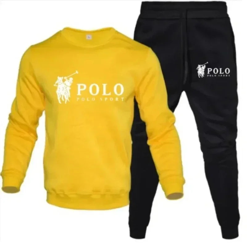Men's Casual Crewneck Sweatshirt and Jogger Pants Tracksuit Set