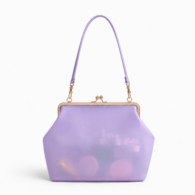 Women's Retro Kiss Lock Frame Shoulder Clutch Bag