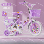 Kids' Foldable Bicycle with Basket and Safety Guardrail