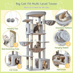 72-Inch Multi Level XXL Cat Tree Tower