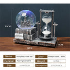 Vintage Luminous Snow Globe and Retro Hourglass Ornament