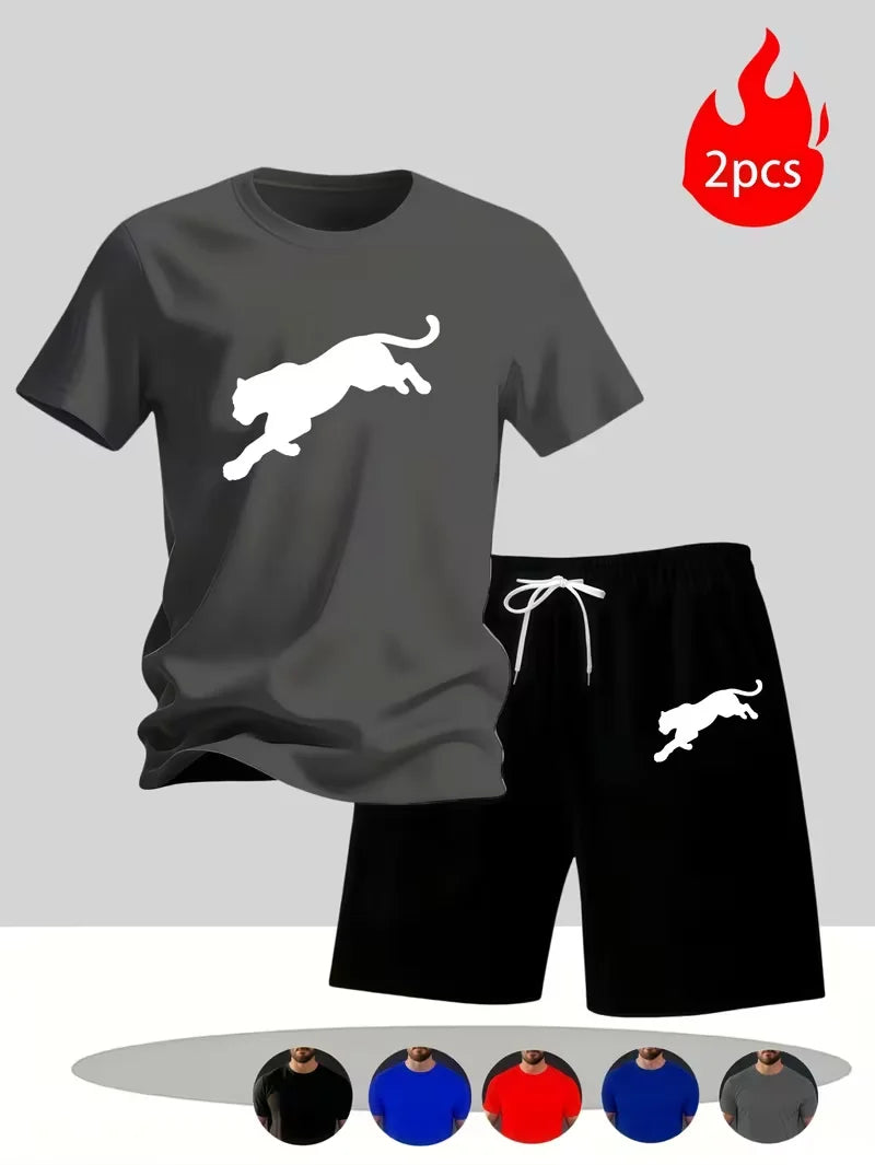 Men's Casual Summer T-Shirt and Shorts Suit Set