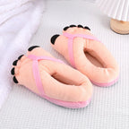 Unisex Winter Cotton Slippers Funny Cartoon Couple House Slides Warm Soft Plush Indoor Flats