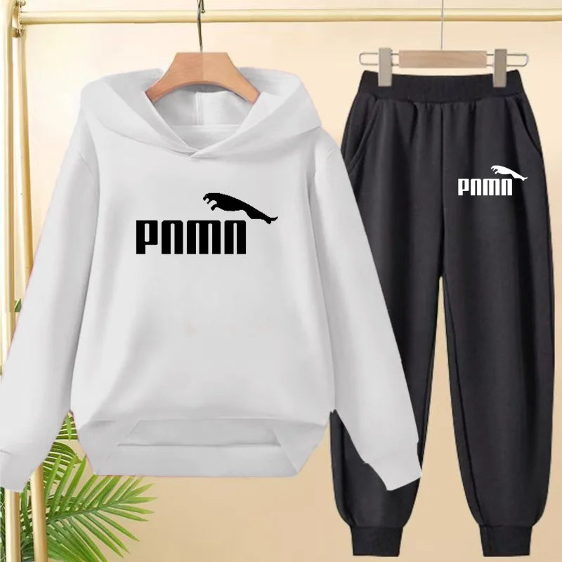 Kids' Letter Printed Hoodie Pants Two-Piece Set