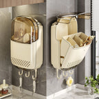 Wall-Mounted Drain Cutlery Organizer and Dustproof Spoon Holder