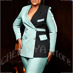 Women's Classic Tailored Blazer and Trousers Suit Set