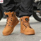 Men's Fashion Leather Breathable Anti-Slip Motorcycle Ankle Boots