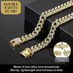 Luxury Gold Stainless Steel Dog Chain Collar with Jeweled Accents