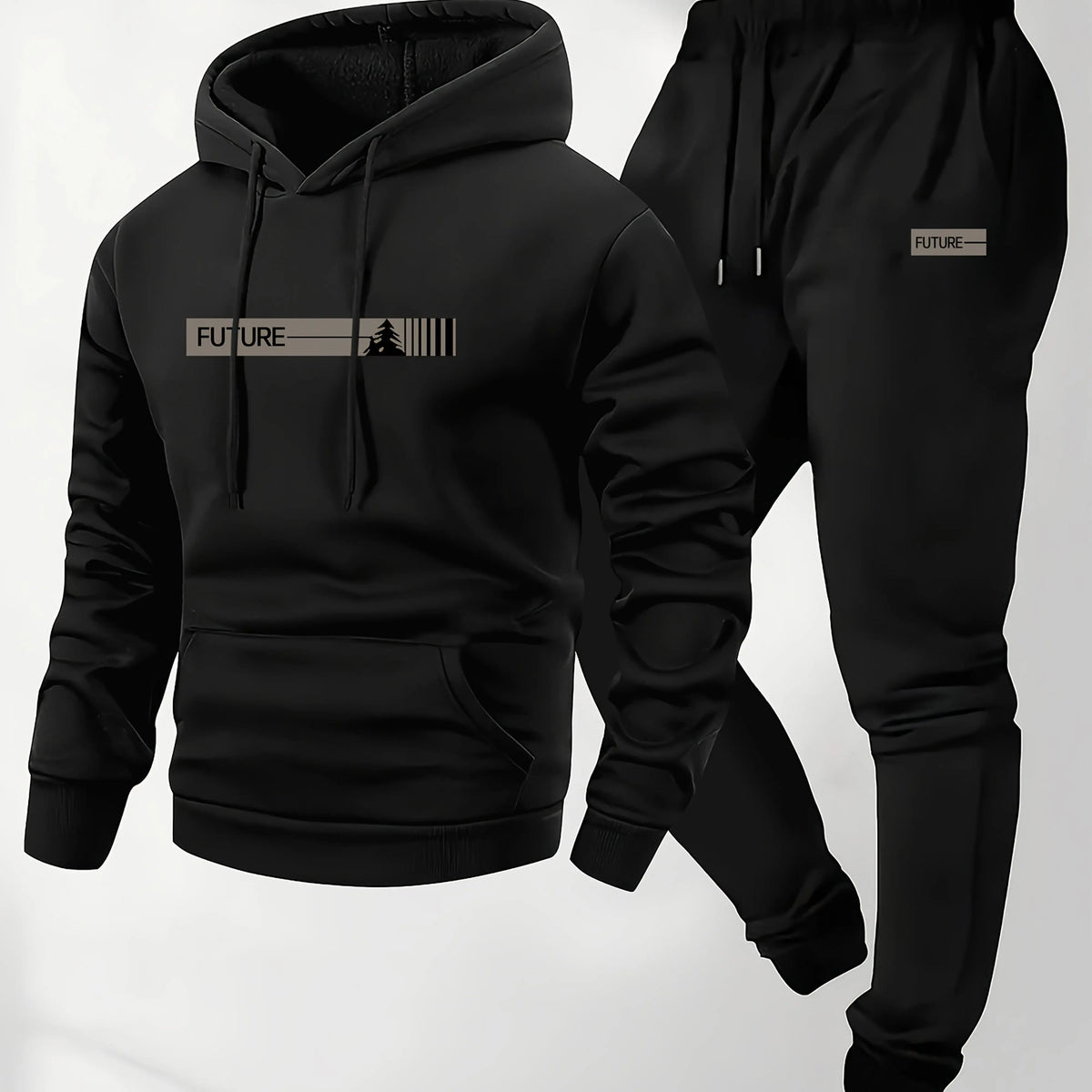 Men's Casual Hoodie and Sweatpants Two Piece Tracksuit Set