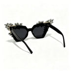 Women's Oversized Cat Eye Crystal Sunglasses UV400