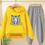 Kids' Tiger Print Hoodie Sweatshirt Pants Set