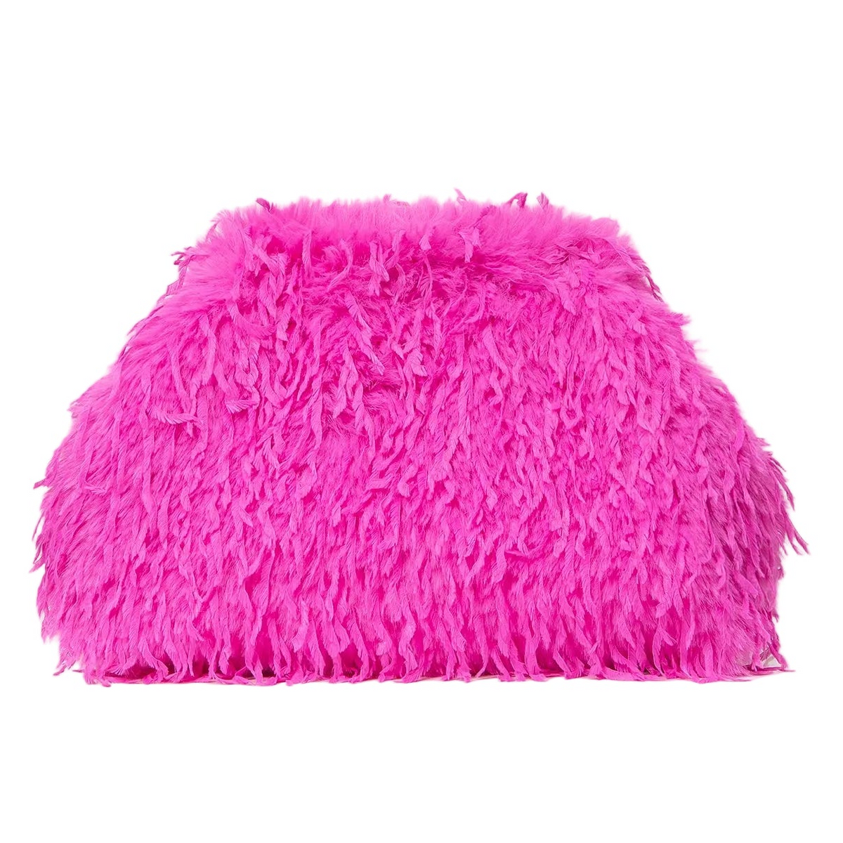 Y2K Faux Fur Kiss Lock Clutch Bag Women's Large Capacity