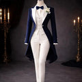 Women's One-Button Peak Lapel Blazer Vest and Pants Suit