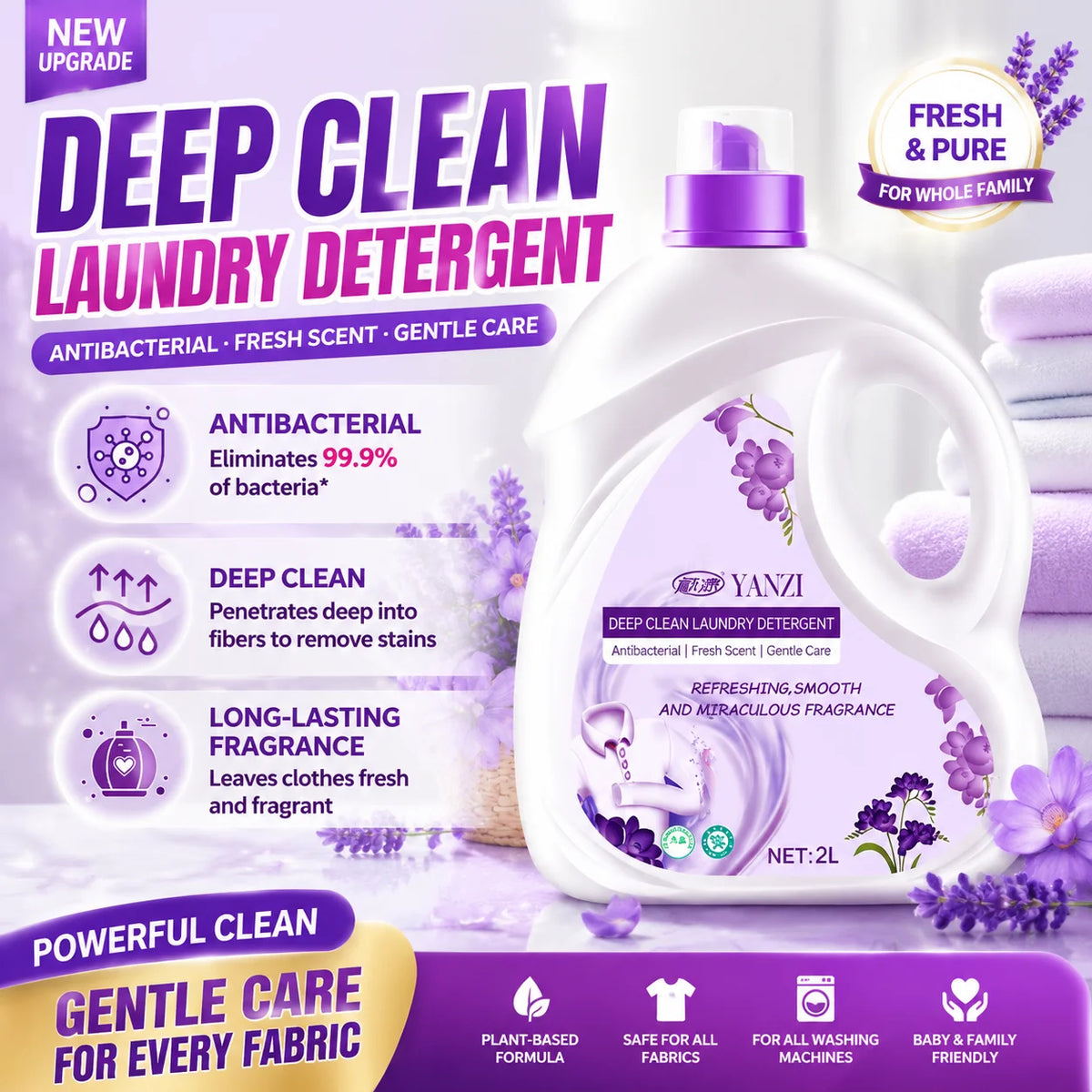 Liquid Laundry Detergent and Fresh Linen Fabric Softener