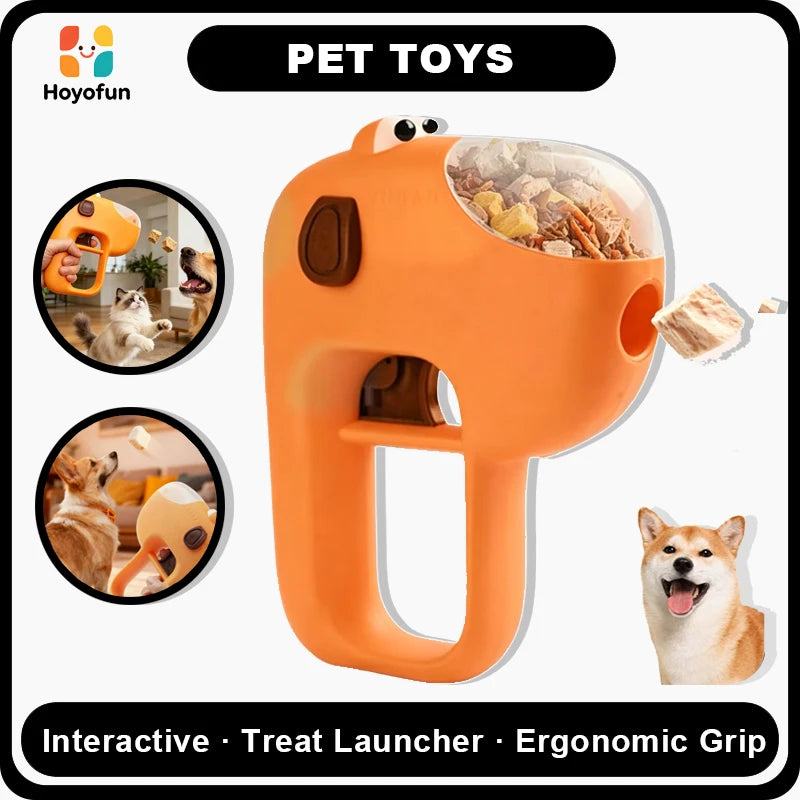 Interactive Dog Treat Launcher Lightweight Portable Snack Dispenser Puzzle Toy