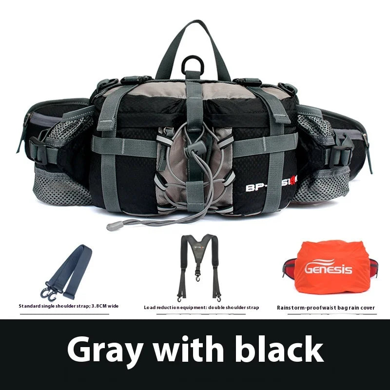 Waterproof Hiking Waist Bag with Reflective Strip and 1.3-Gallon Capacity