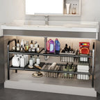 Expandable Under Sink Cabinet Shelf and Multipurpose Storage Organizer Rack
