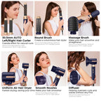 7-in-1 High Speed Ionic Hair Dryer Brush and Auto Curler Set