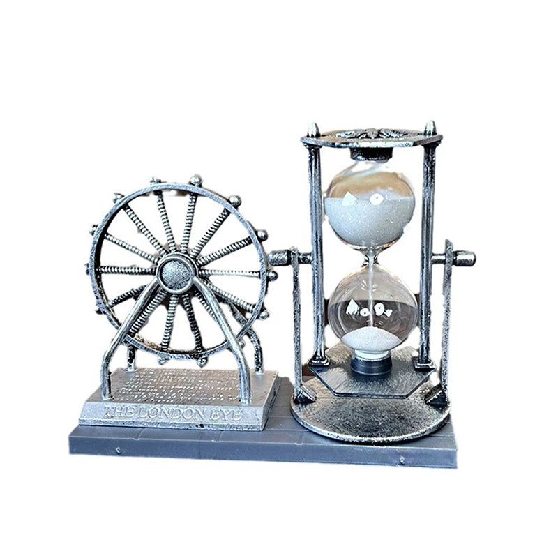 Retro Ferris Wheel Quicksand Hourglass Figurine and Desktop Tabletop Ornament