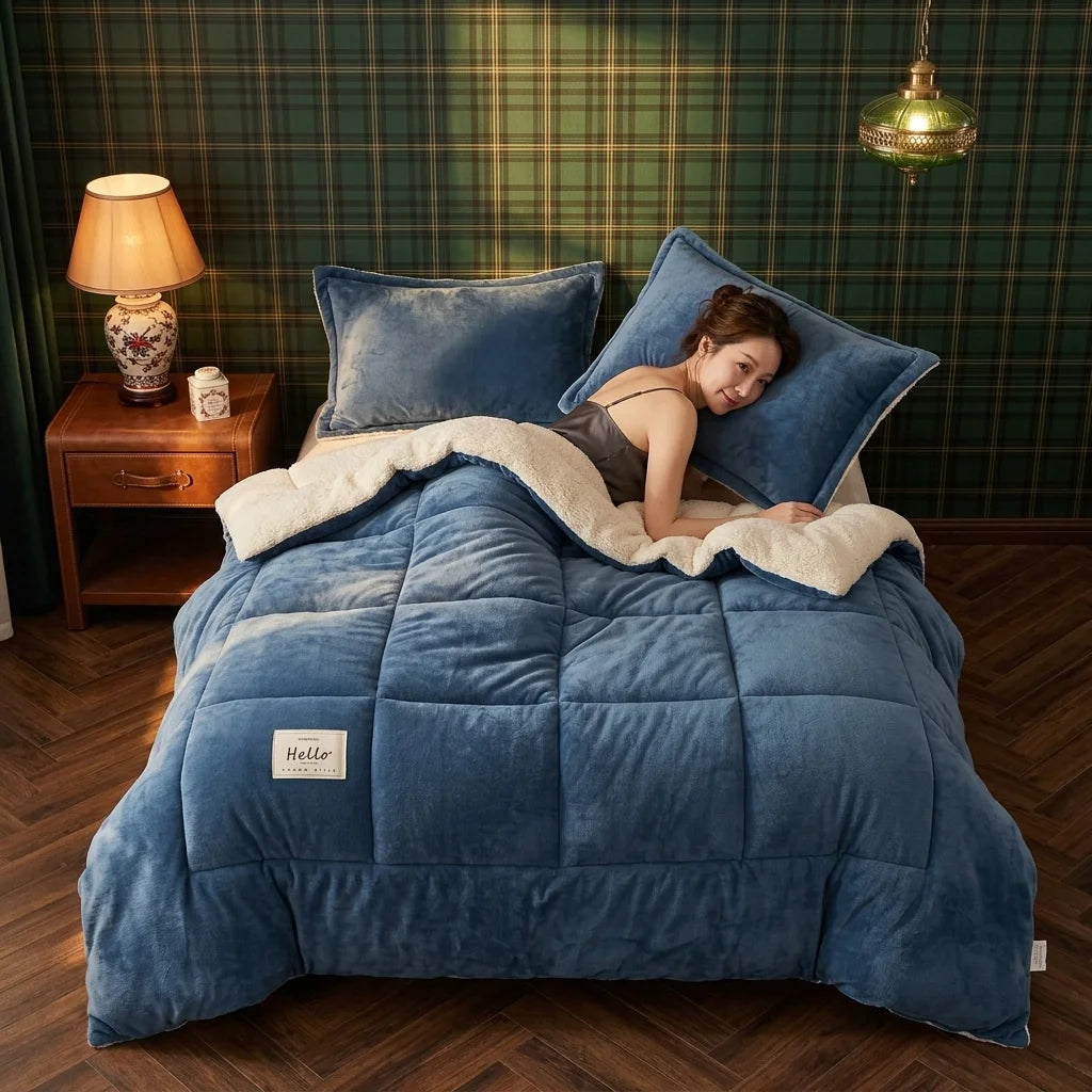 Luxury Plush All-Season Comforter and Reversible Soft Duvet Insert